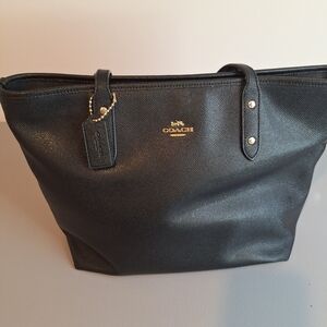 Coach Black Leather Tote